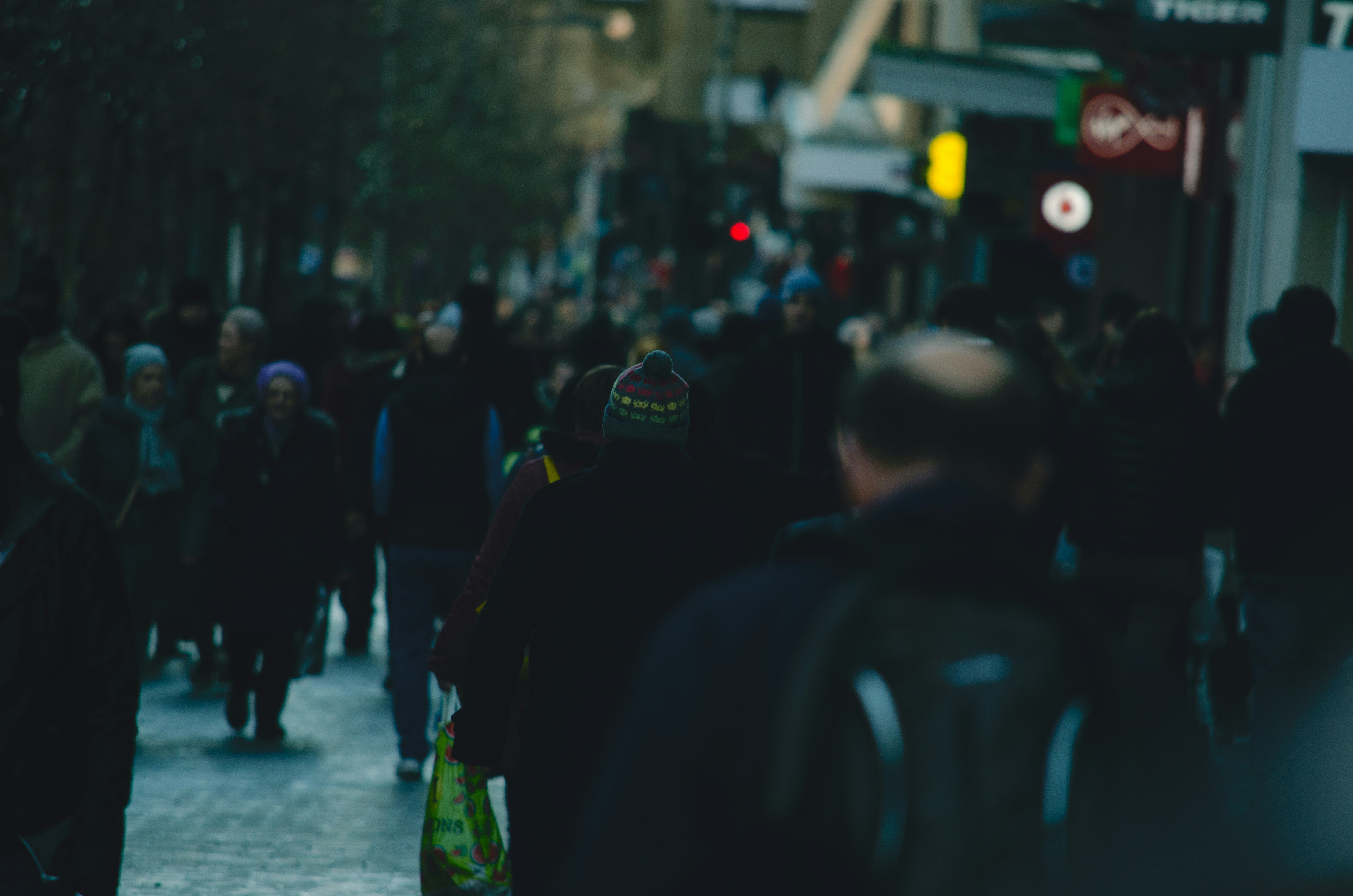 people walking on street near building